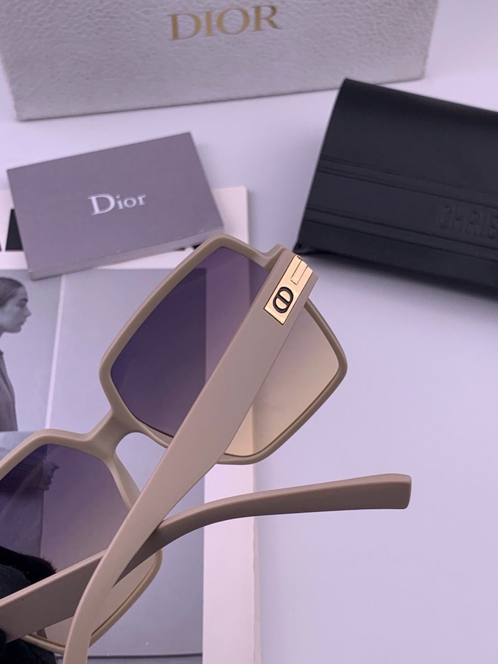 Dior CD4780 Polarized Square Purple Lens Sunglasses for Women - 449098 - detail image 3
