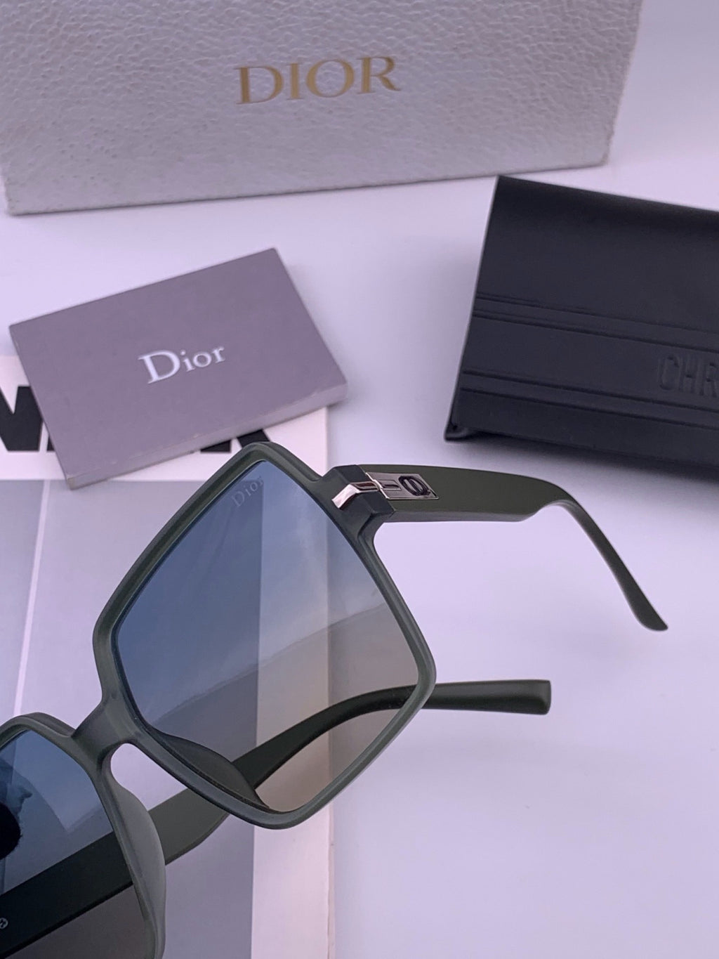 Dior CD4780 Polarized Square Blue Lens Sunglasses for Women - 449099 - detail image 2