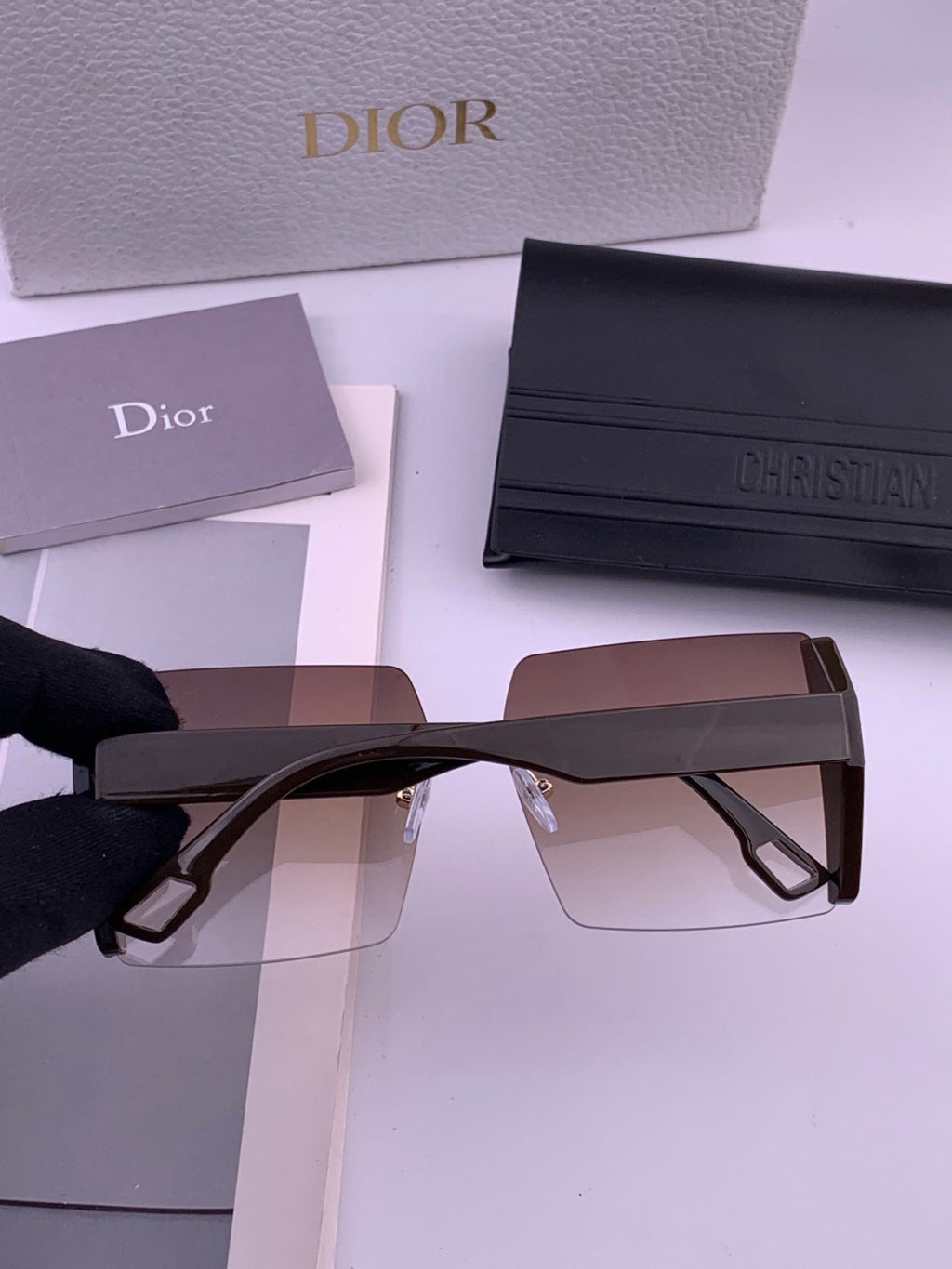 Dior CD2233 Lightweight Metal Rimless Gold Lens Sunglasses for Women - 449101 - detail image 4
