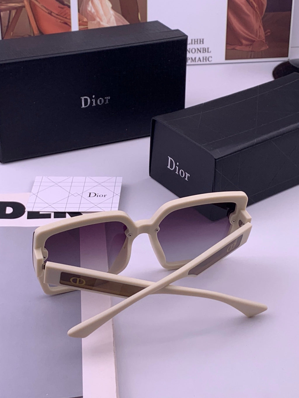 Dior CD3917 Polarized Square Red Lens Sunglasses for Women - detail image 6