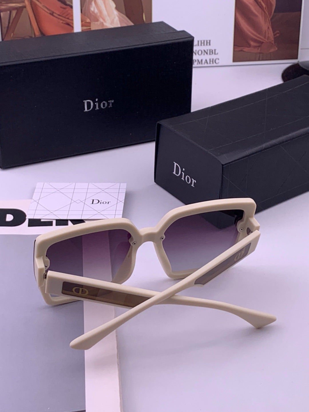 Dior CD3917 Polarized Square Red Lens Sunglasses for Women - detail image 6
