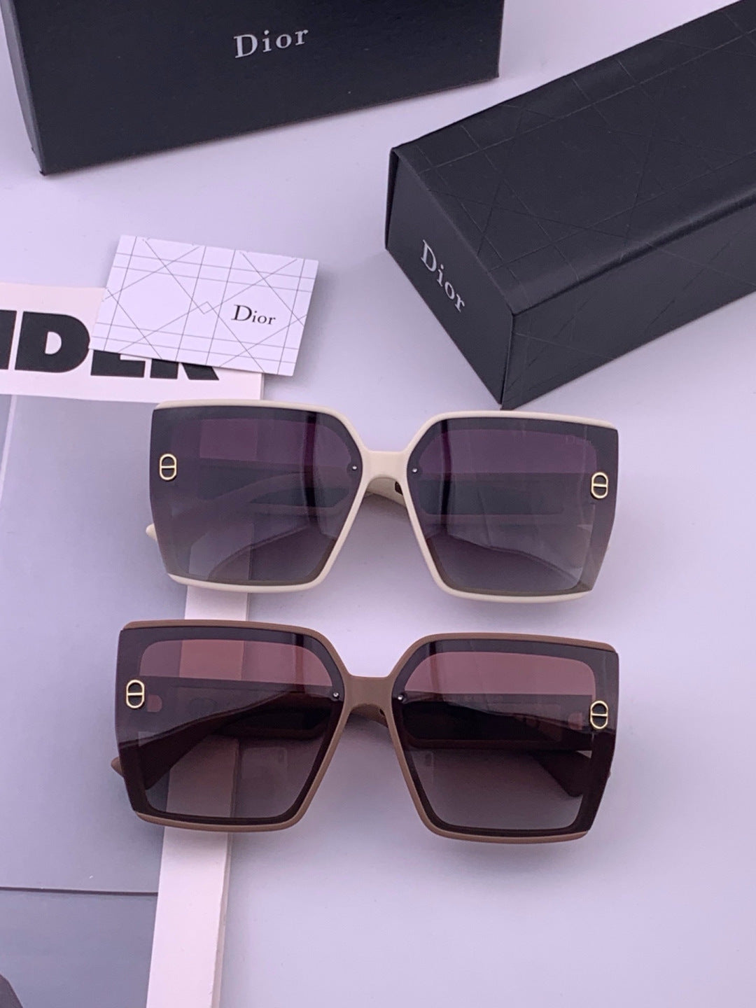 Dior CD3917 Polarized Square Red Lens Sunglasses for Women - detail image 7