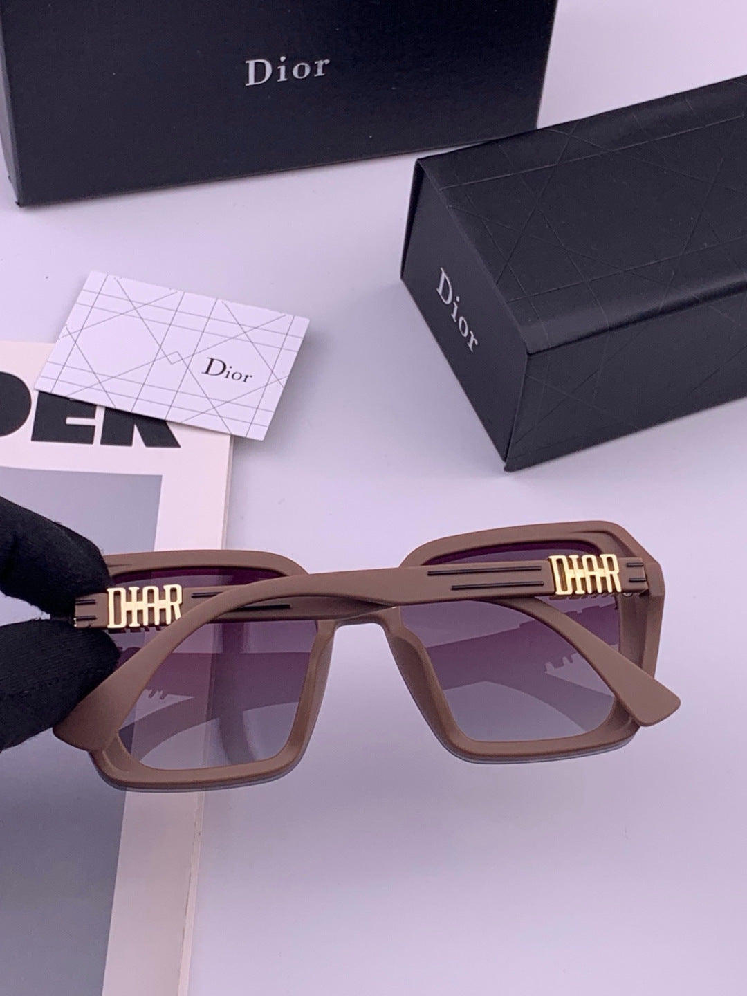 Dior CD3290 Polarized Square Gold Lens Sunglasses for Women - 449104 - detail image 5