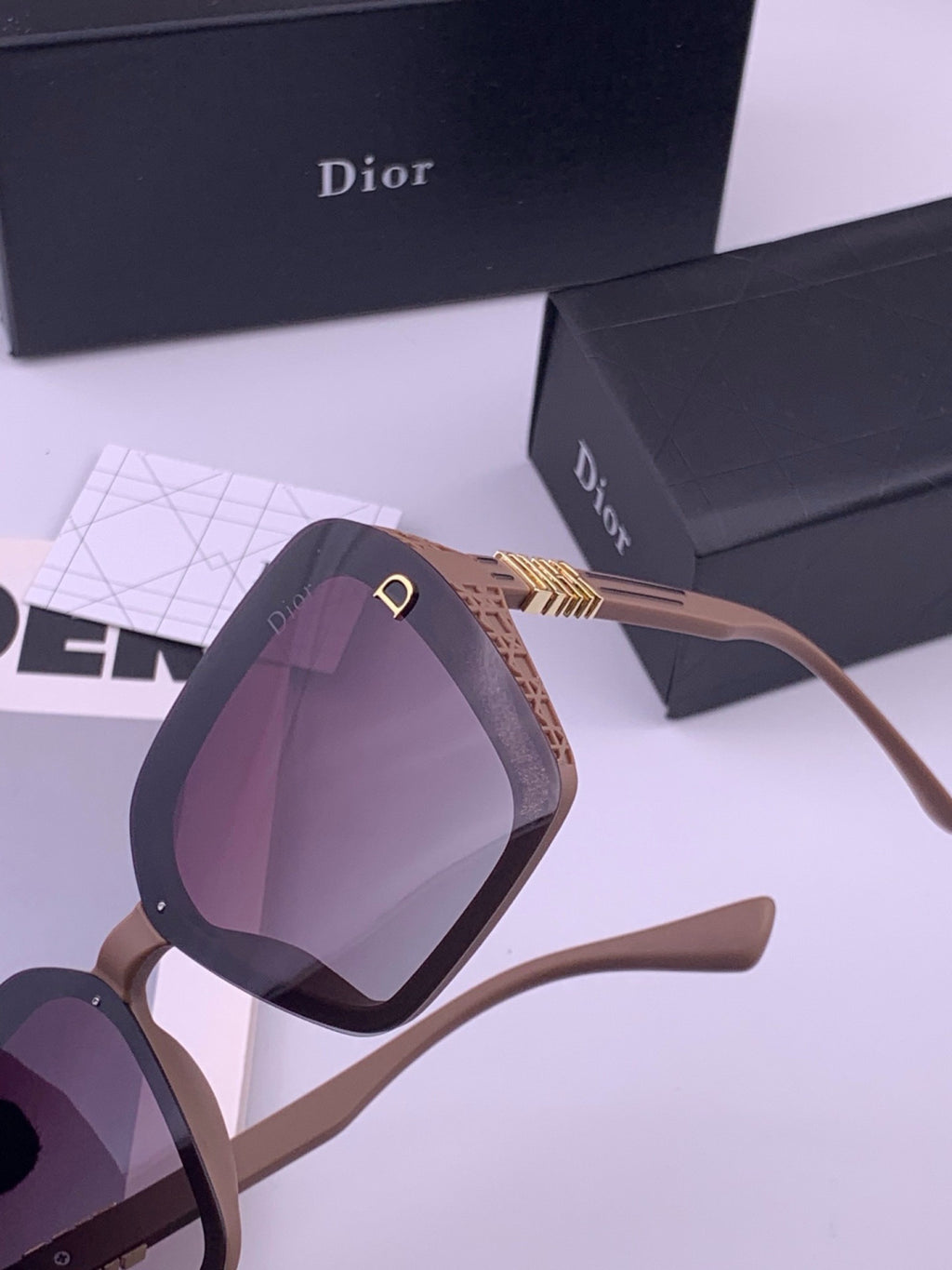 Dior CD3290 Polarized Square Gold Lens Sunglasses for Women - 449104 - detail image 2