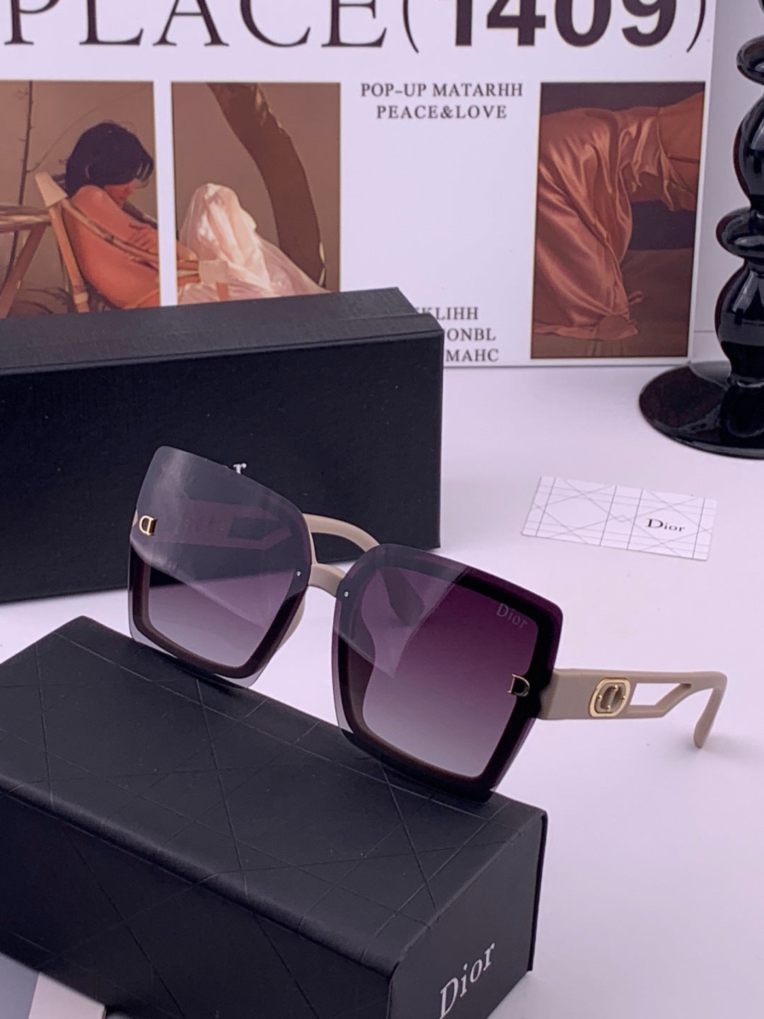Dior D2292 Polarized Square Gold Lens Sunglasses for Men & Women - 449106 - detail image 2