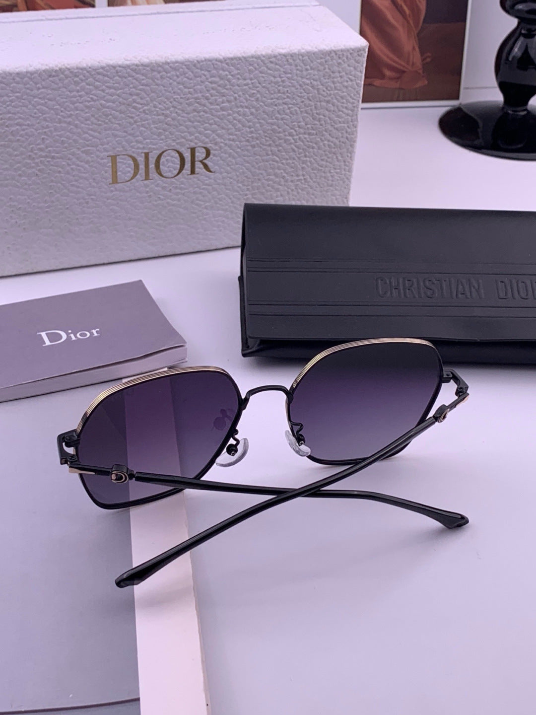 Dior CD7210 Square Gold Lens Sunglasses for Women - 449150 - detail image 7