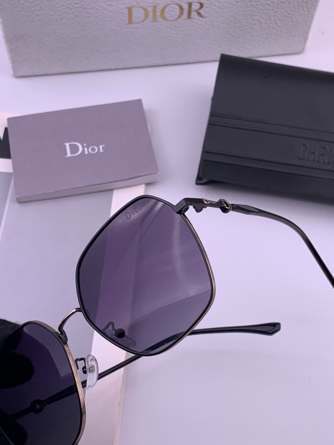 Dior CD7210 Square Gold Lens Sunglasses for Women - 449150 - detail image 3