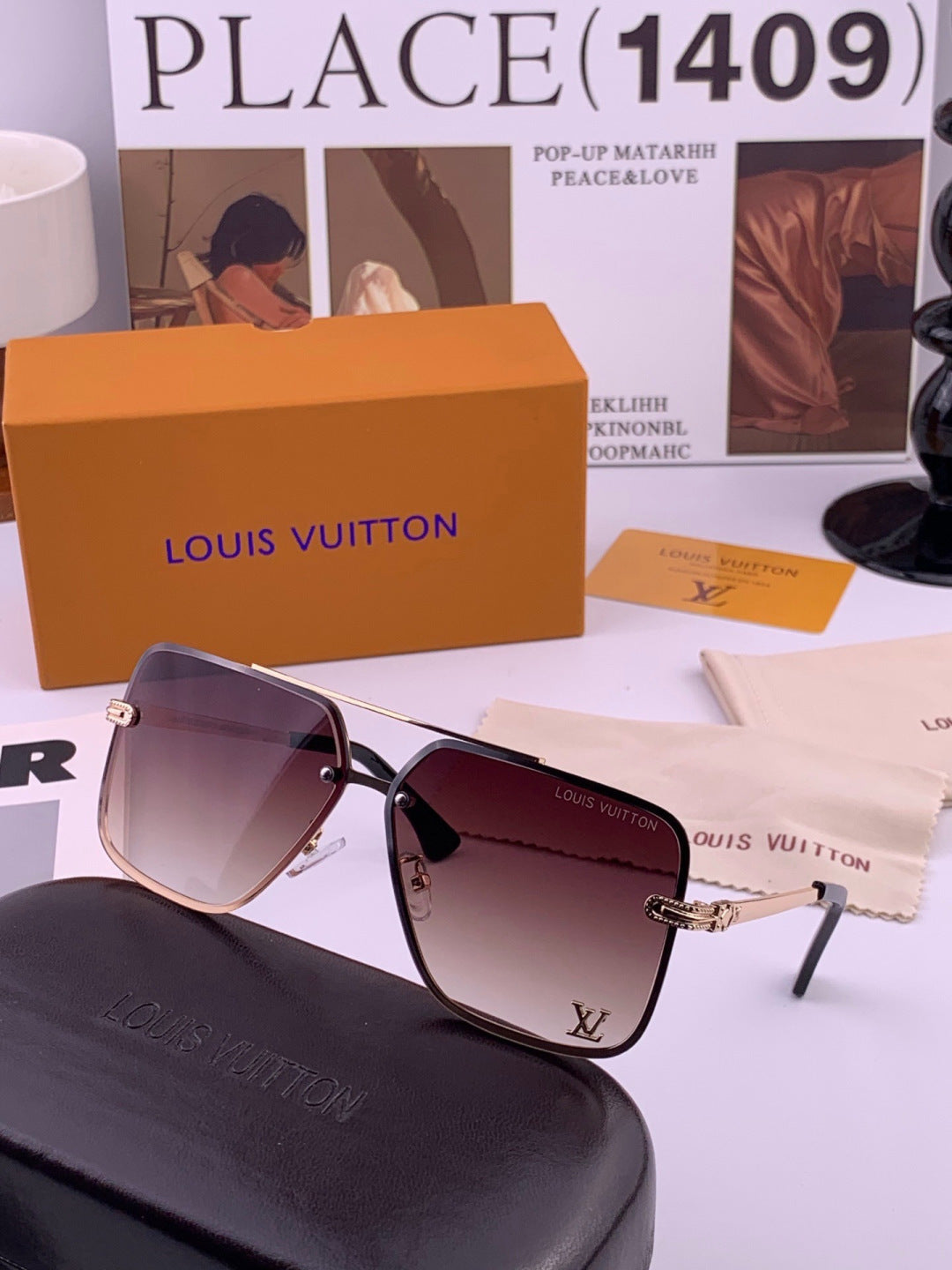 Louis Vuitton L91747 Aviator Orange Lens Sunglasses for Men & Women - 448594 - detail image 4