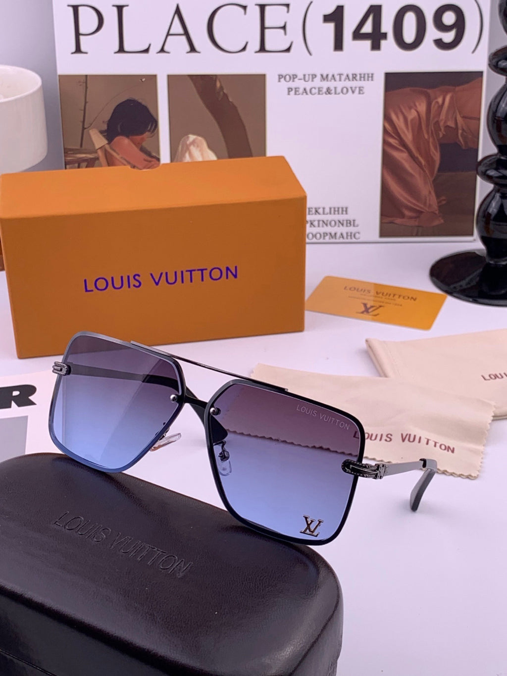 Louis Vuitton L91747 Aviator Orange Lens Sunglasses for Men & Women - 448594