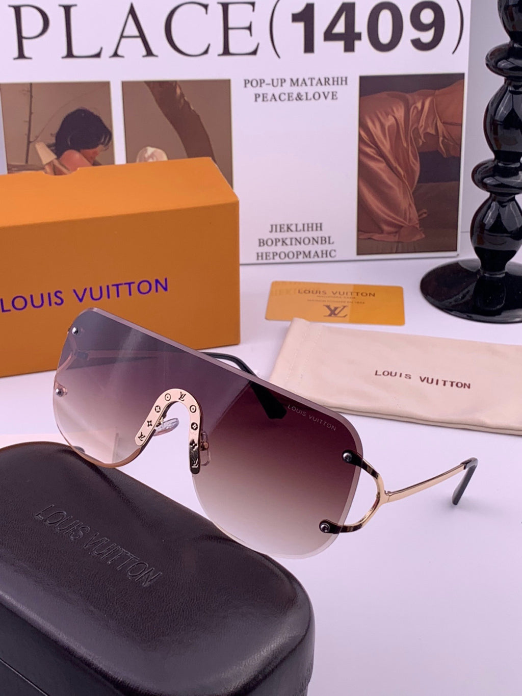 Louis Vuitton L61759 Aviator Gold Lens Sunglasses for Men & Women - 448598 - detail image 4