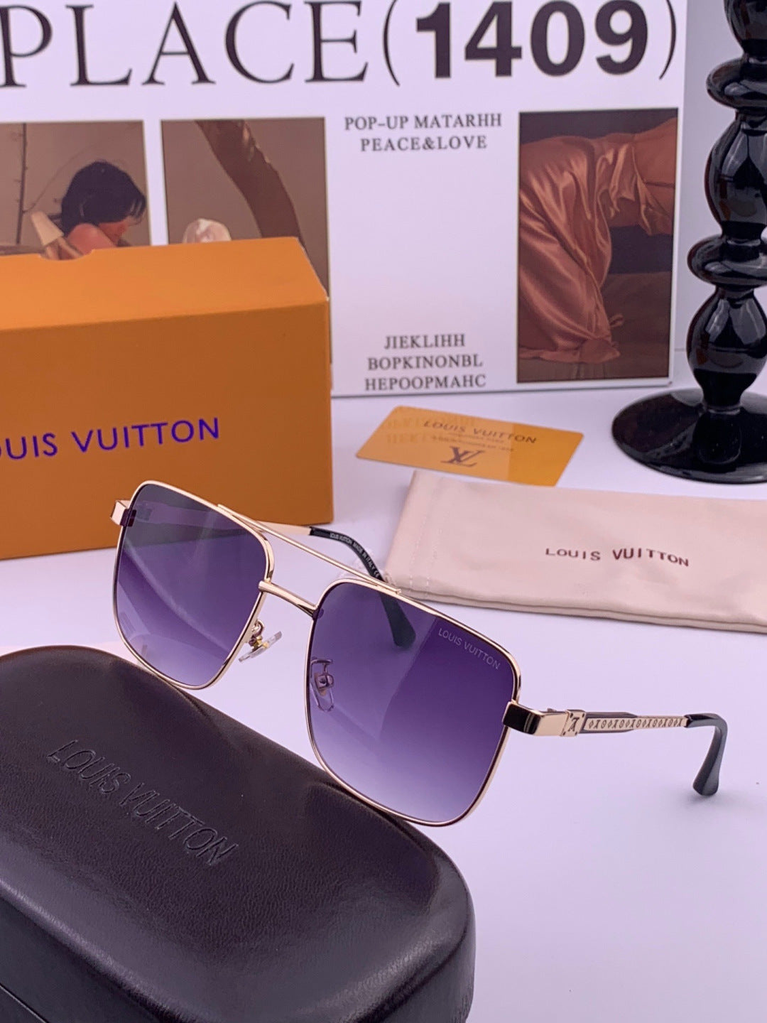 Louis Vuitton L3905 Aviator Gray Lens Sunglasses for Men & Women - 448599