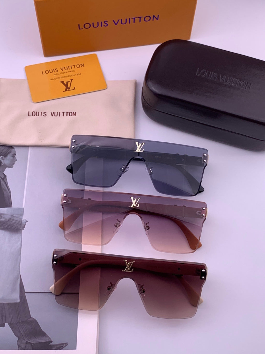 Louis Vuitton L36000 Oversized Blue Lens Sunglasses for Men & Women - 448603 - detail image 8