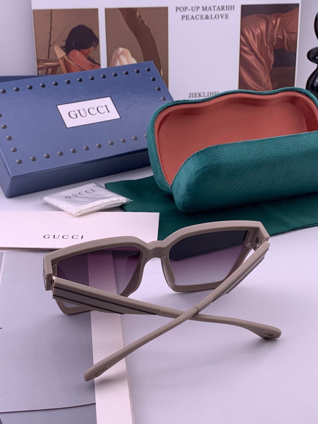 Gucci G7290 Metal Square Red Lens Sunglasses for Men & Women - 448722 - detail image 5