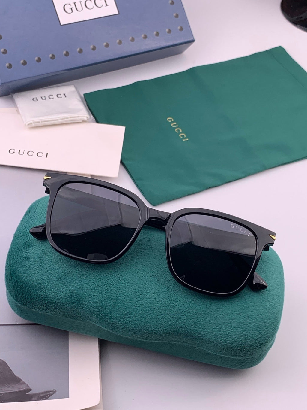 Gucci G62040 Polarized Square Black Lens Sunglasses for Men & Women - 448723 - detail image 5