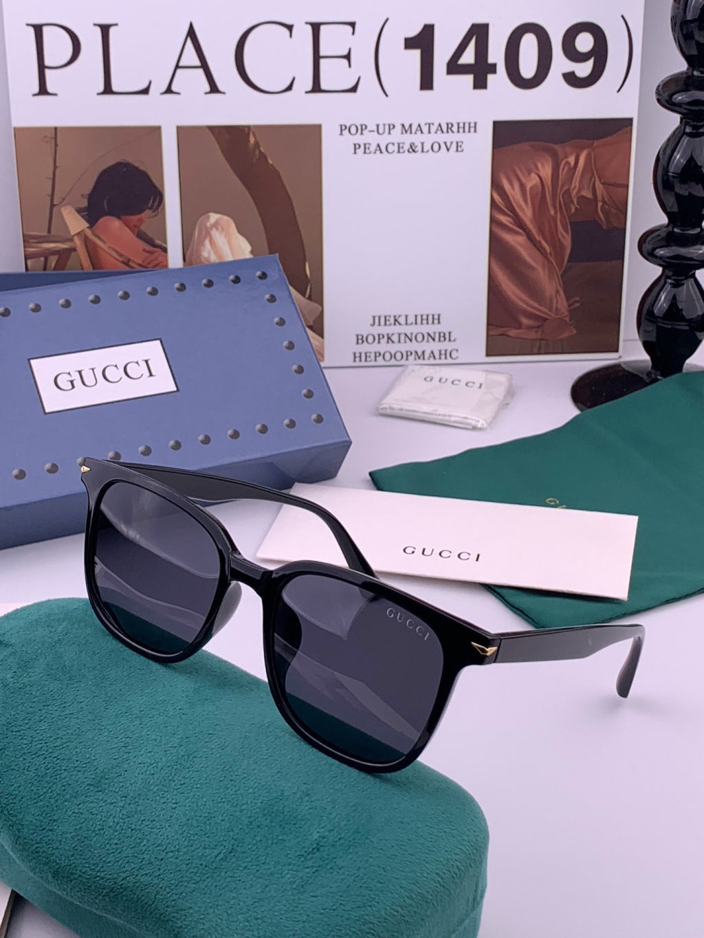 Gucci G62040 Polarized Square Black Lens Sunglasses for Men & Women - 448723 - detail image 2