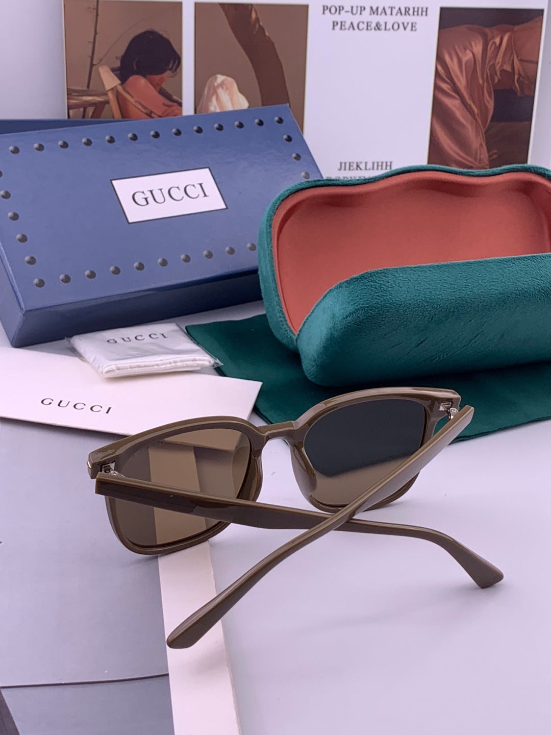 Gucci G62040 Polarized Square Black Lens Sunglasses for Men & Women - 448724 - detail image 4