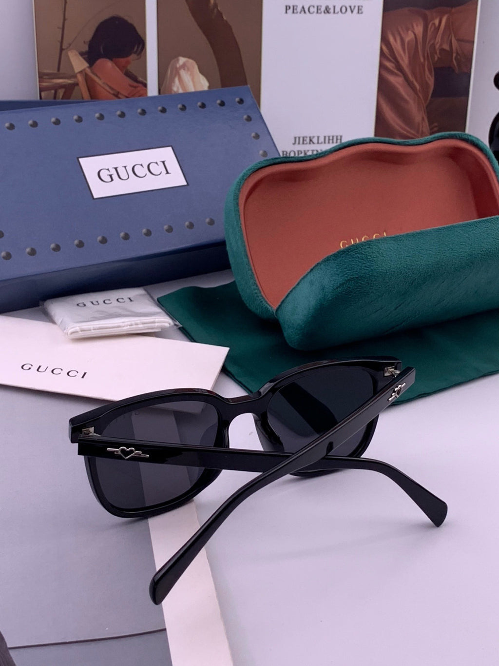 Gucci G12040 Polarized Square Black Lens Sunglasses for Men & Women - 448725 - detail image 3