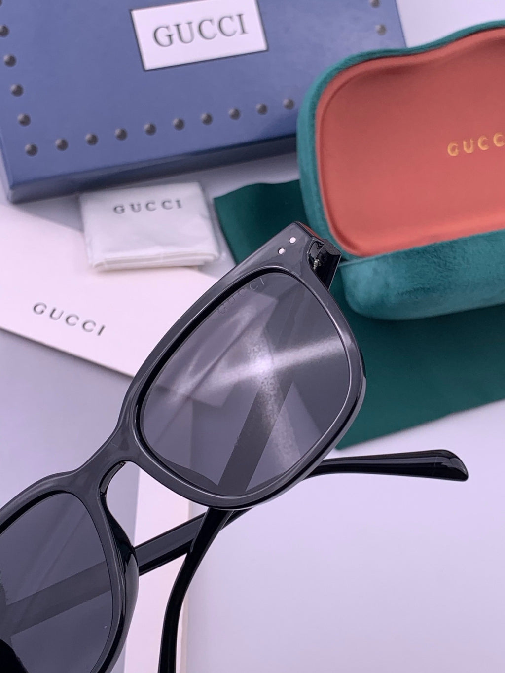 Gucci G12040 Polarized Square Black Lens Sunglasses for Men & Women - 448725 - detail image 2