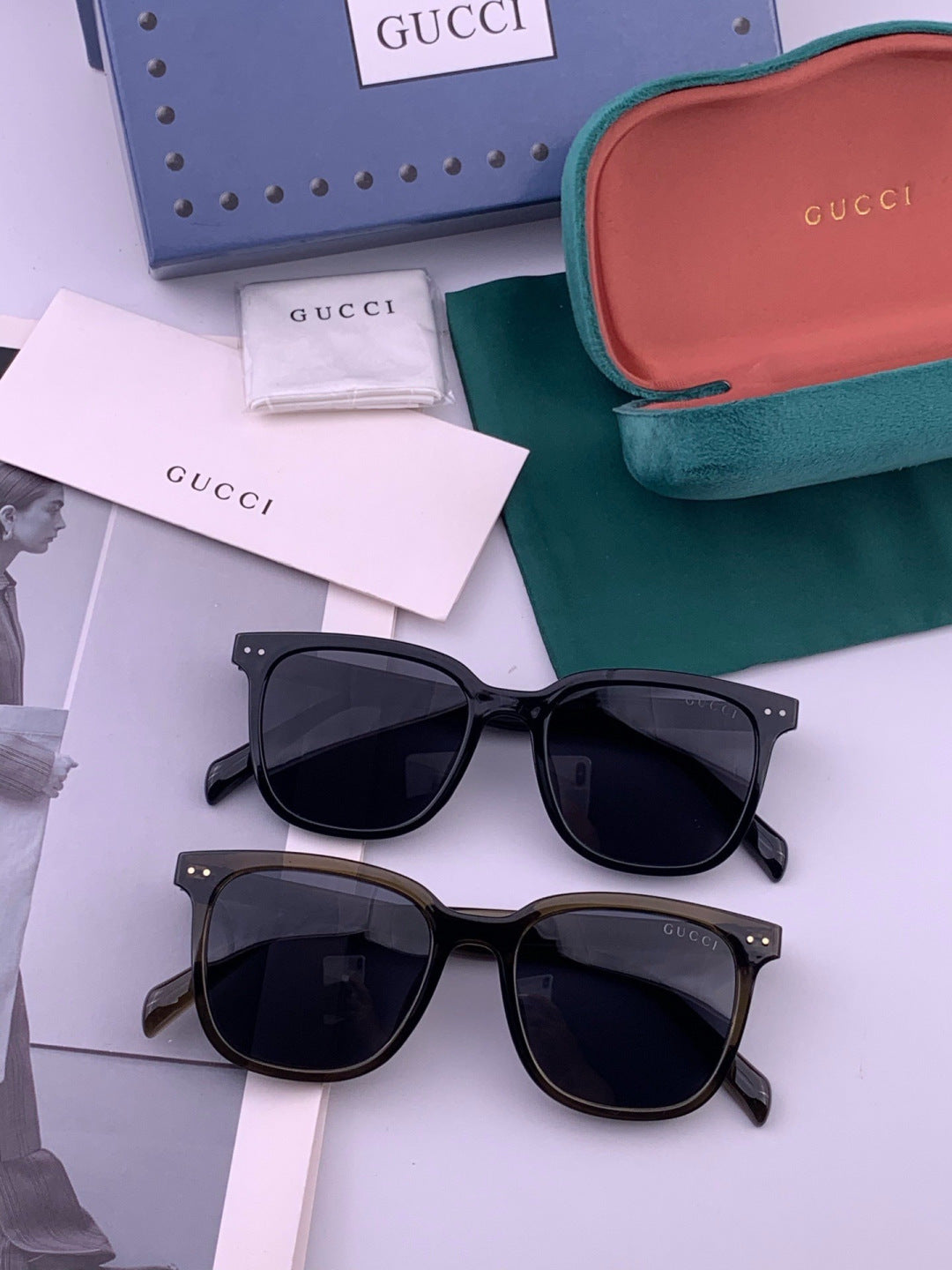 Gucci G12040 Polarized Square Black Lens Sunglasses for Men & Women - 448726 - detail image 7
