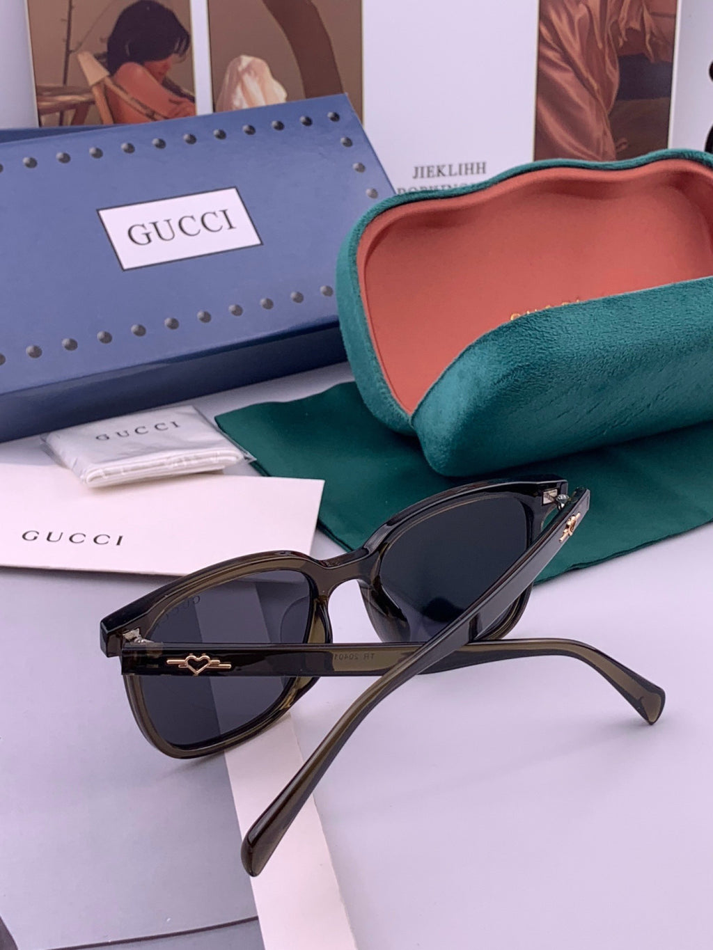 Gucci G12040 Polarized Square Black Lens Sunglasses for Men & Women - 448726 - detail image 3