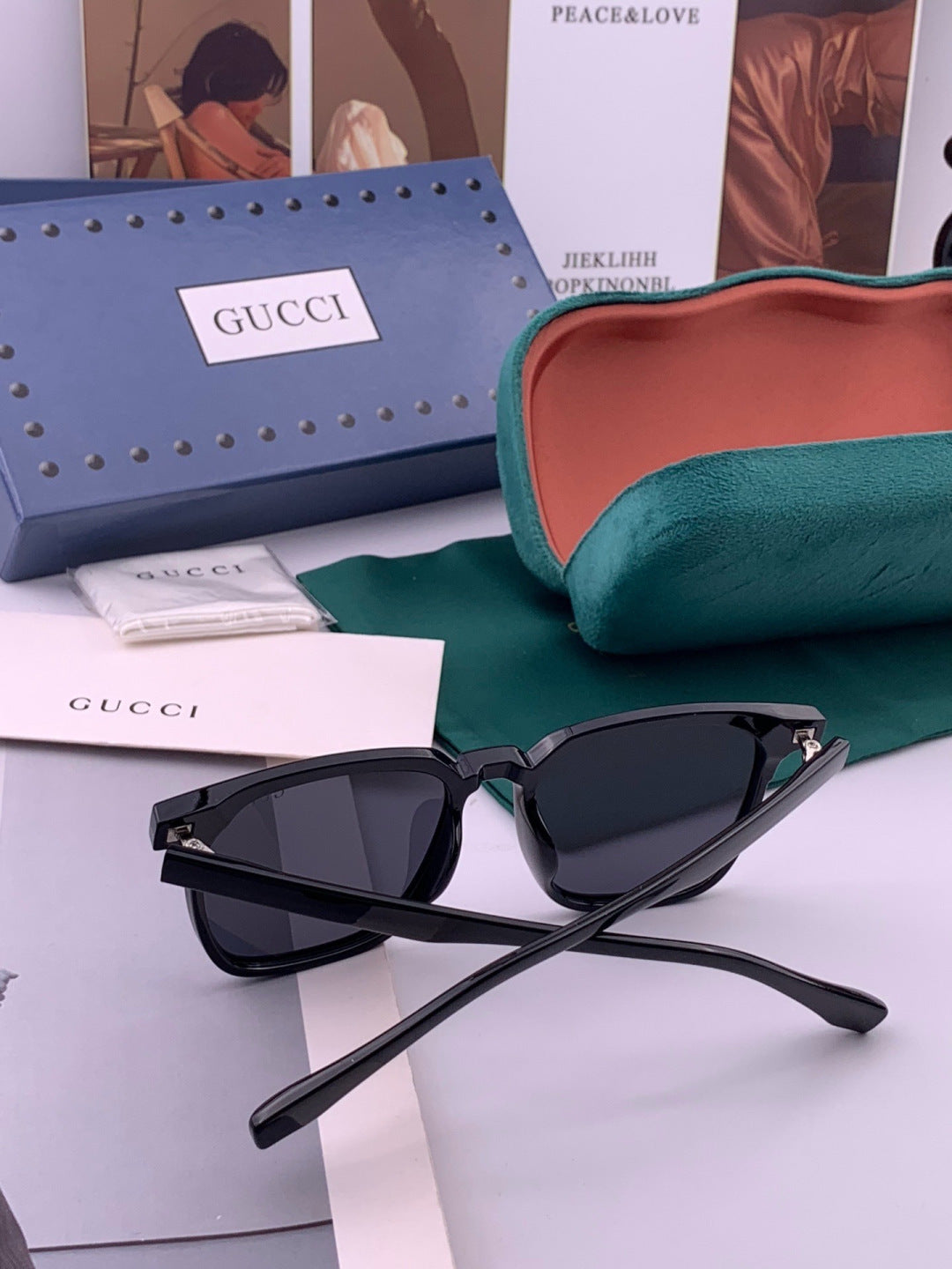 Gucci G12032 Polarized Square Gold Lens Sunglasses for Men & Women - 448727 - detail image 4