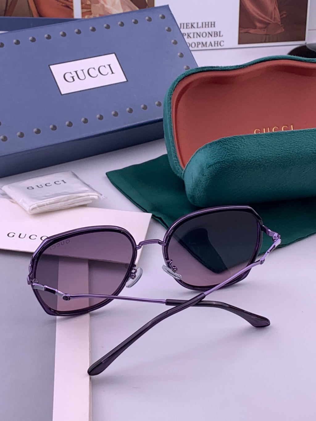 Gucci G6211 Polarized Square Brown Lens Sunglasses for Women - 448728 - detail image 7