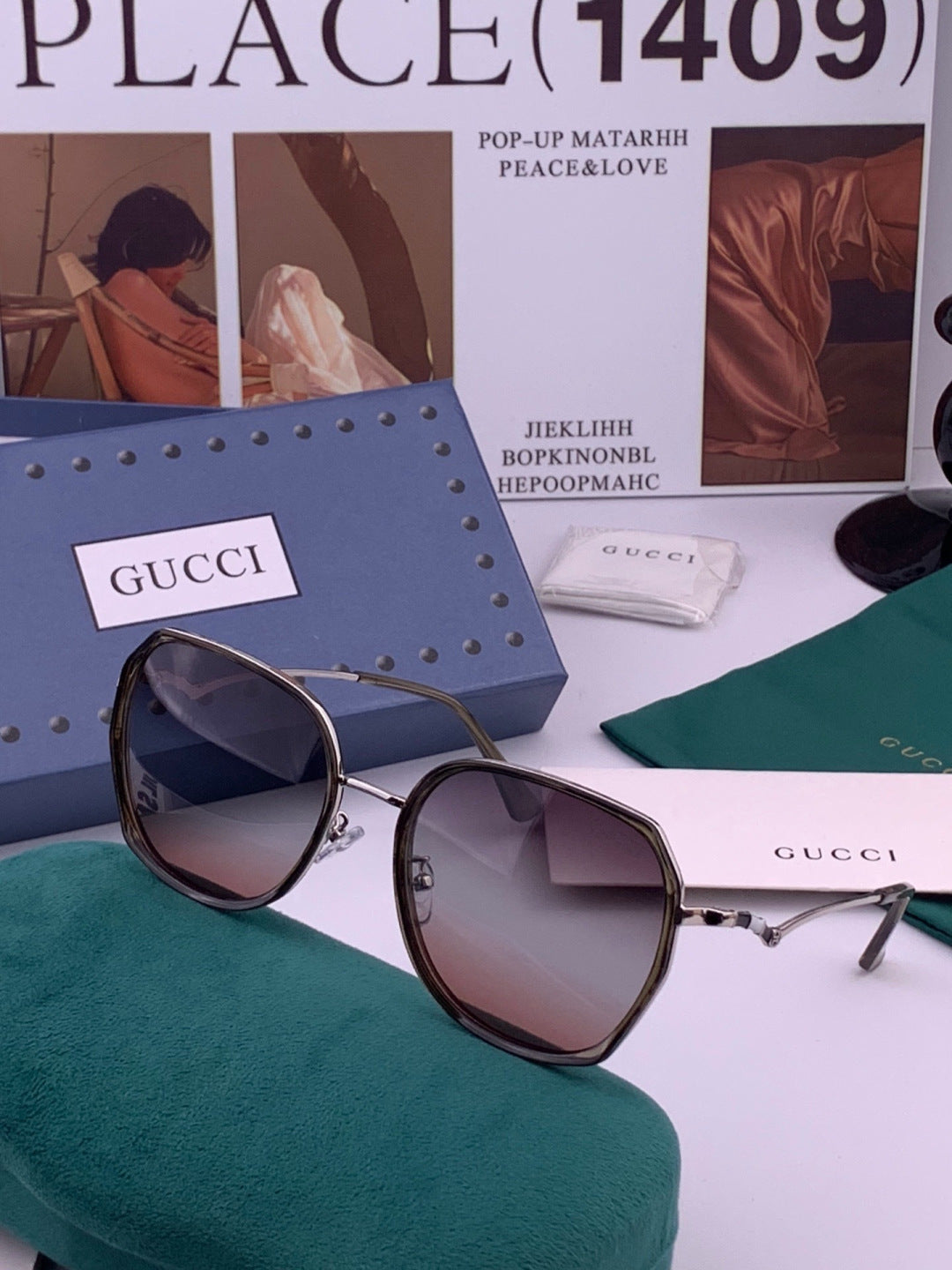 Gucci G6211 Polarized Square Brown Lens Sunglasses for Women - 448729 - detail image 3