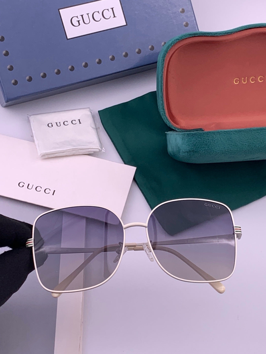 Gucci G6730 Metal Square Brown Lens Sunglasses for Men & Women - 448734