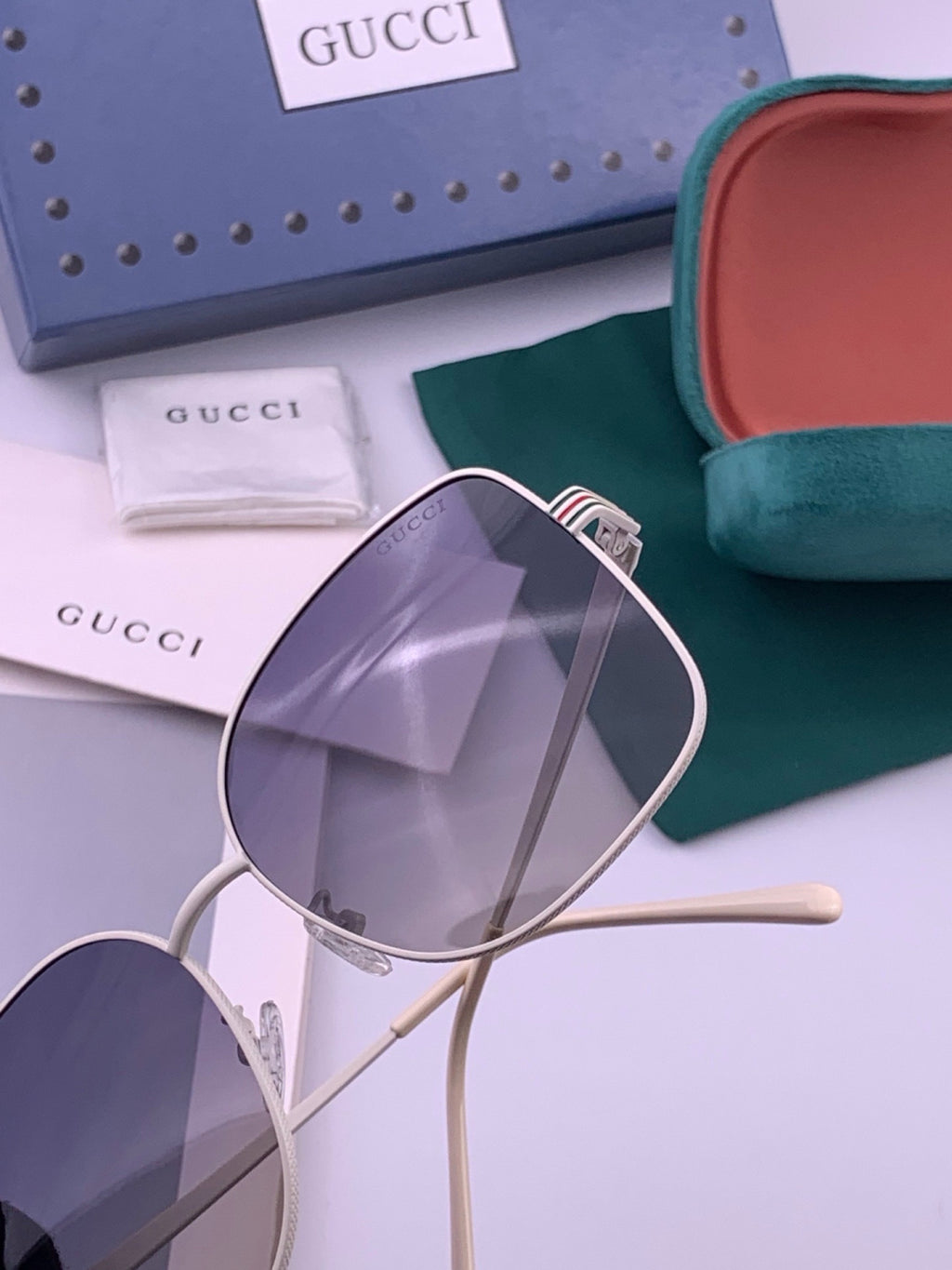 Gucci G6730 Metal Square Brown Lens Sunglasses for Men & Women - 448734 - detail image 5