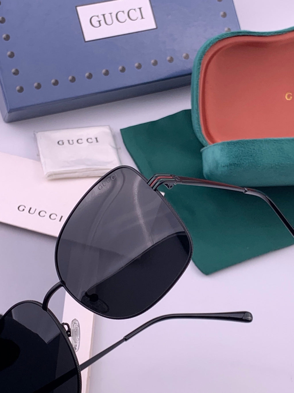Gucci G6730 Metal Square Gold Lens Sunglasses for Men & Women - 448735 - detail image 3