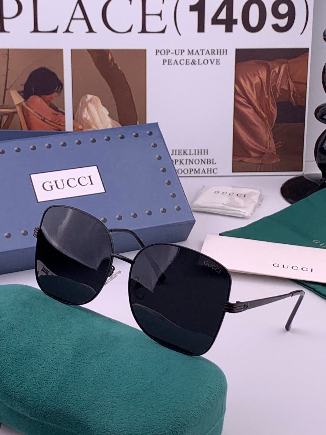 Gucci G6730 Metal Square Gold Lens Sunglasses for Men & Women - 448735 - detail image 2
