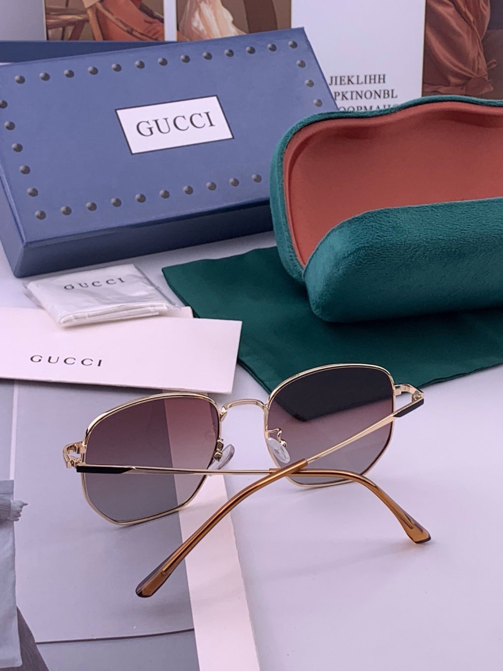 Gucci G9810 Polarized Oversized Black Lens Sunglasses for Men & Women - 448738 - detail image 3