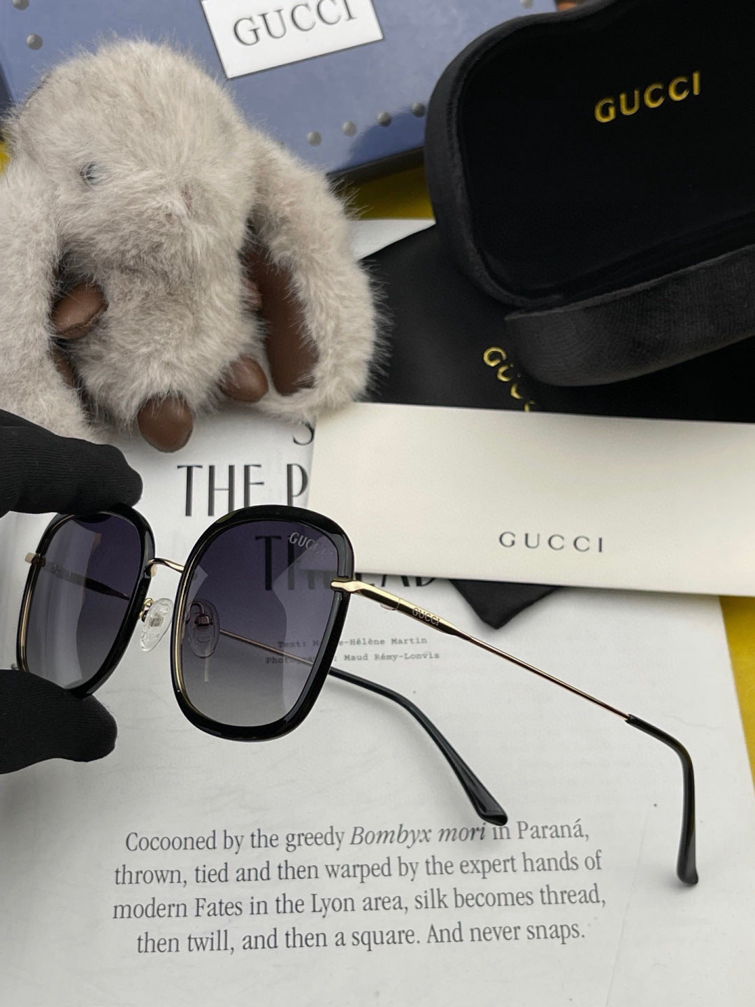Gucci G2242 Metal Square Gold Lens Sunglasses for Men & Women - 448739 - detail image 6