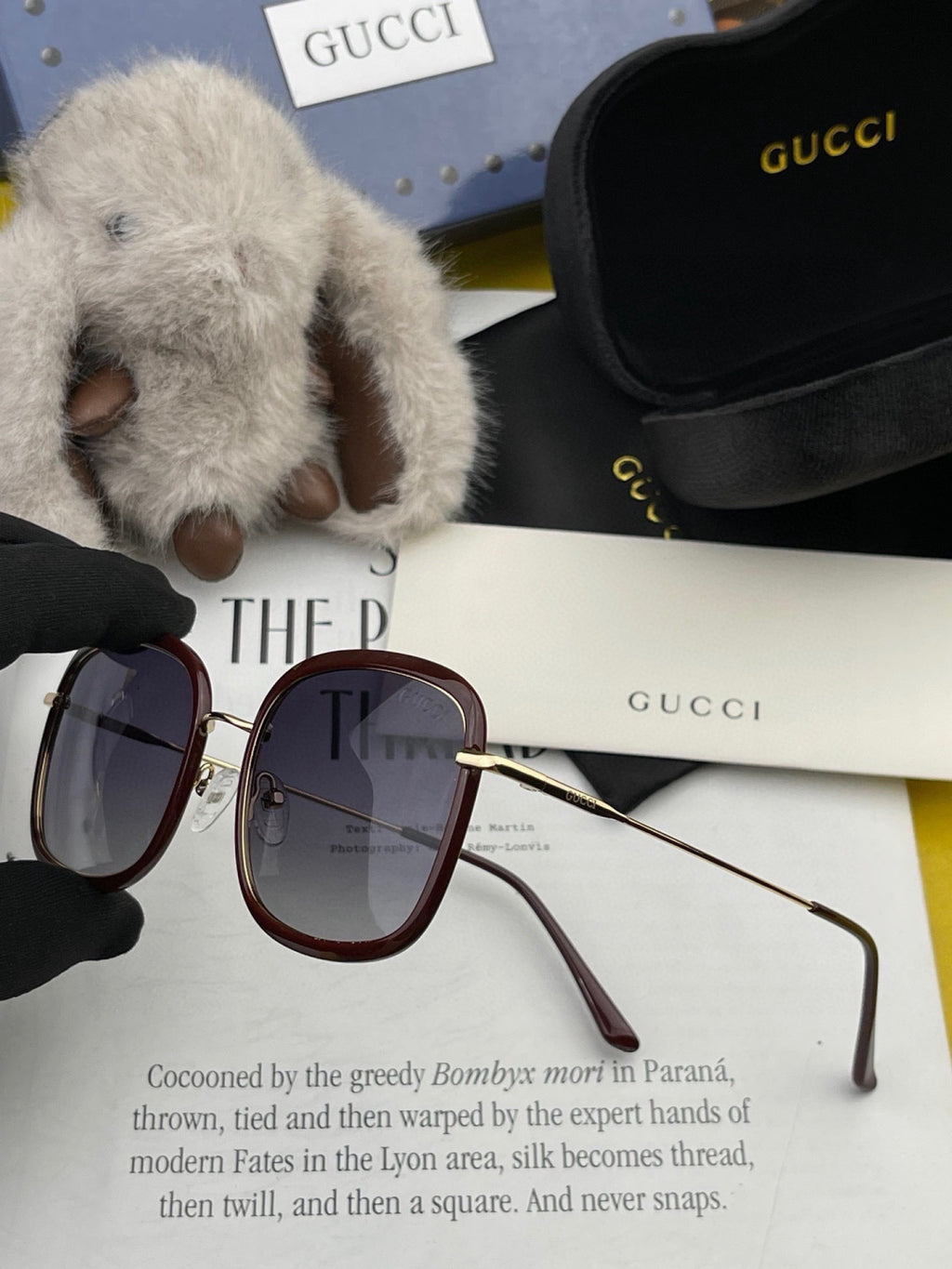 Gucci G2242 Metal Square Gold Lens Sunglasses for Men & Women - 448739 - detail image 4