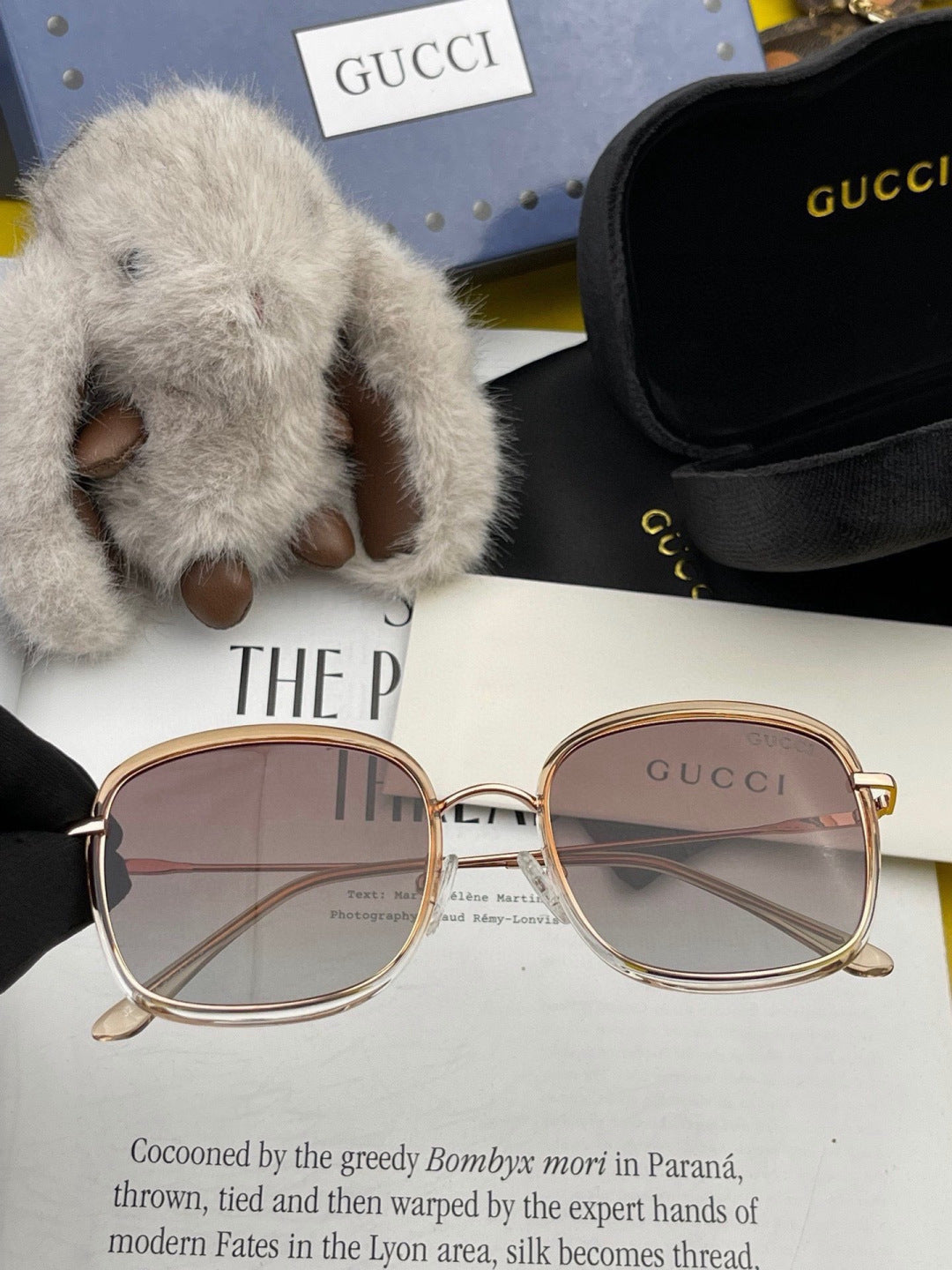 Gucci G2242 Metal Square Gold Lens Sunglasses for Men & Women - 448739 - detail image 3