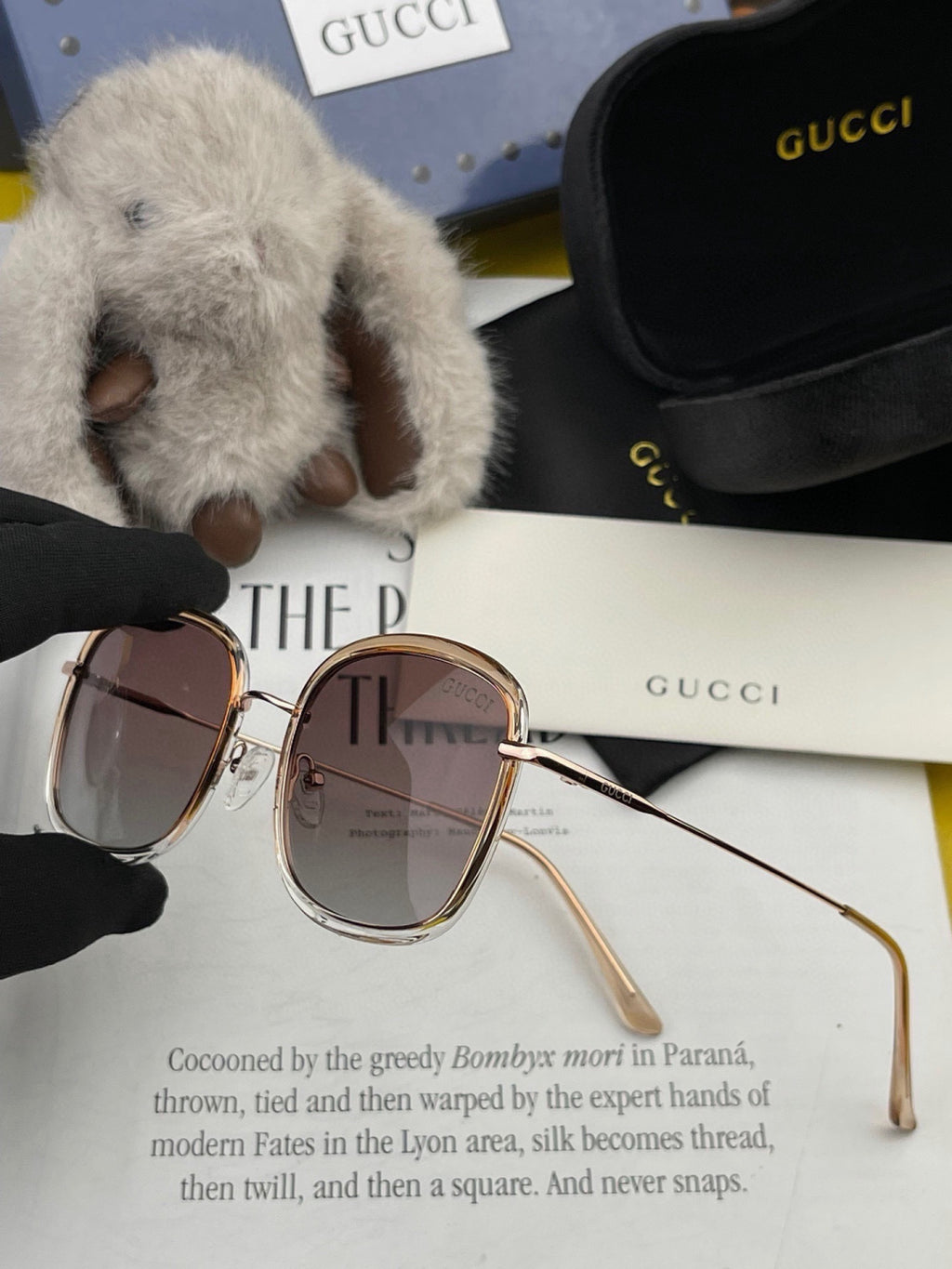 Gucci G2242 Metal Square Gold Lens Sunglasses for Men & Women - 448739 - detail image 5