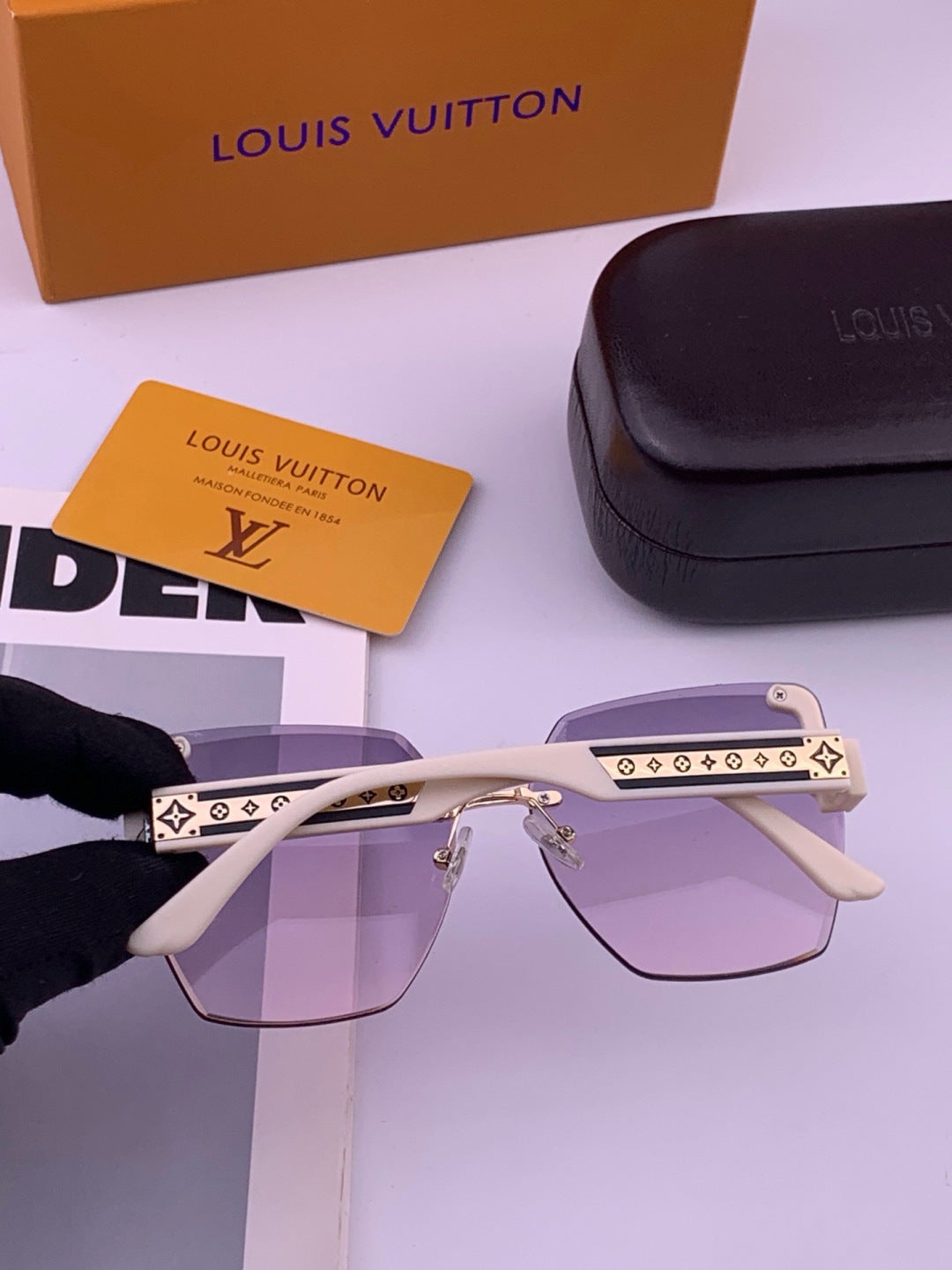Louis Vuitton L6519 Polarized Square Brown Lens Sunglasses for Men & - 448514 - detail image 5