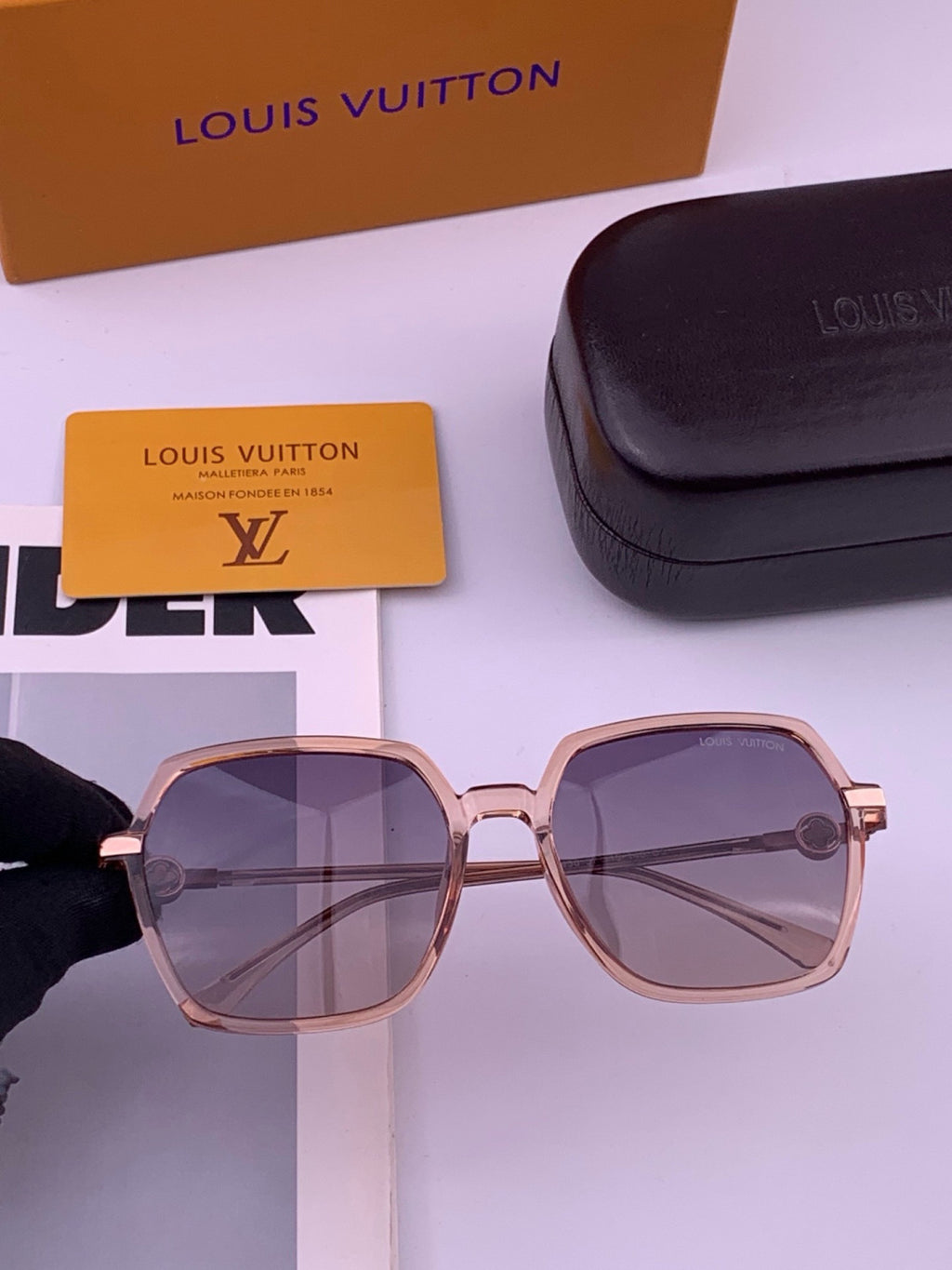 Louis Vuitton Polarized Square Brown Lens Sunglasses for Men & Women - 448516
