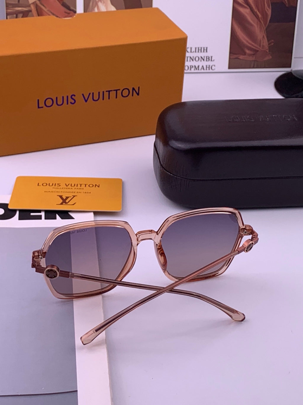 Louis Vuitton Polarized Square Brown Lens Sunglasses for Men & Women - 448516 - detail image 7