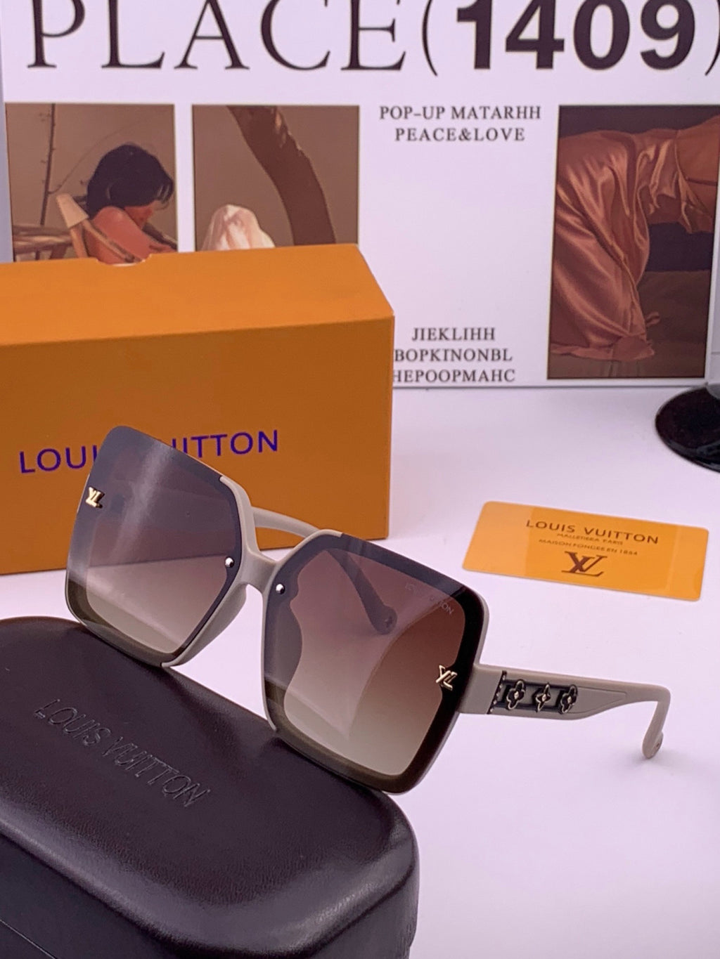 Louis Vuitton L5710 Polarized Square Brown Lens Sunglasses for Men & - 448519 - detail image 2