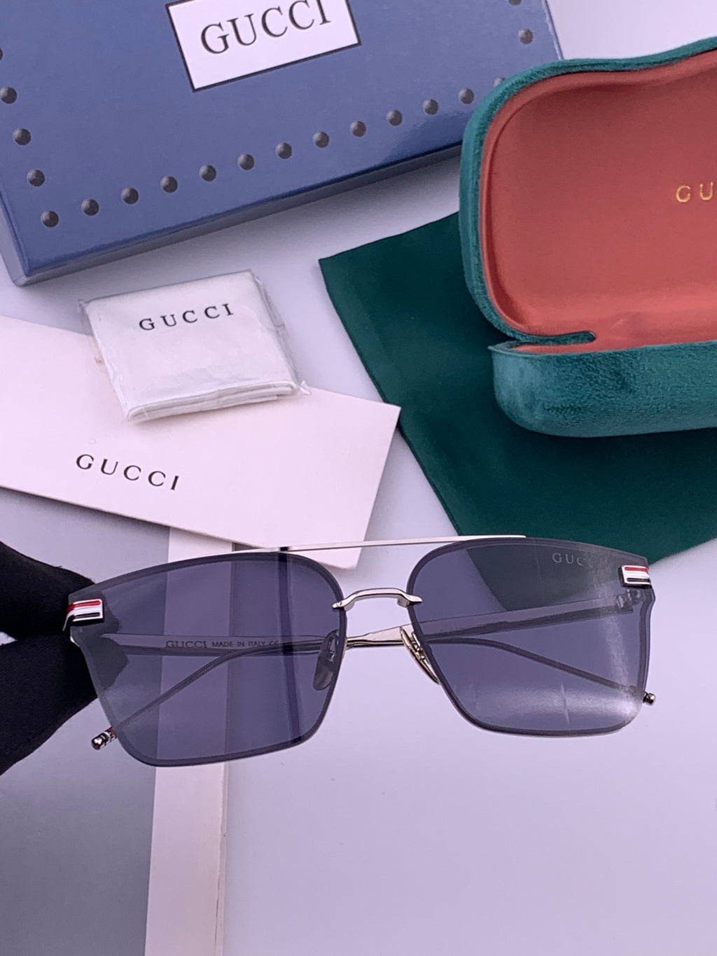 Gucci G3081 Polarized Aviator Gold Lens Sunglasses for Men & Women - 448741