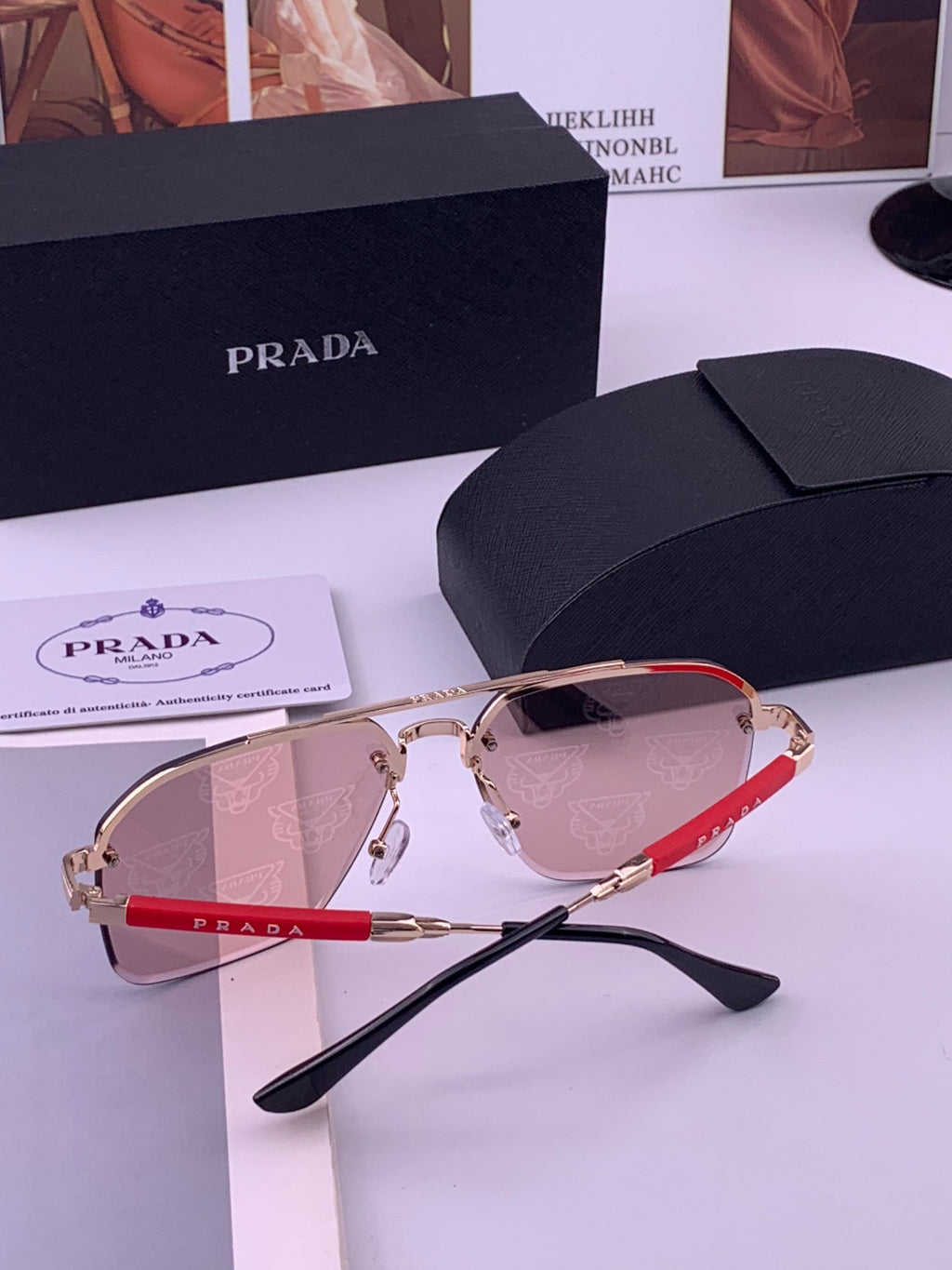 Prada Fashion Red Lens Sunglasses for Men - 449357 - detail image 6