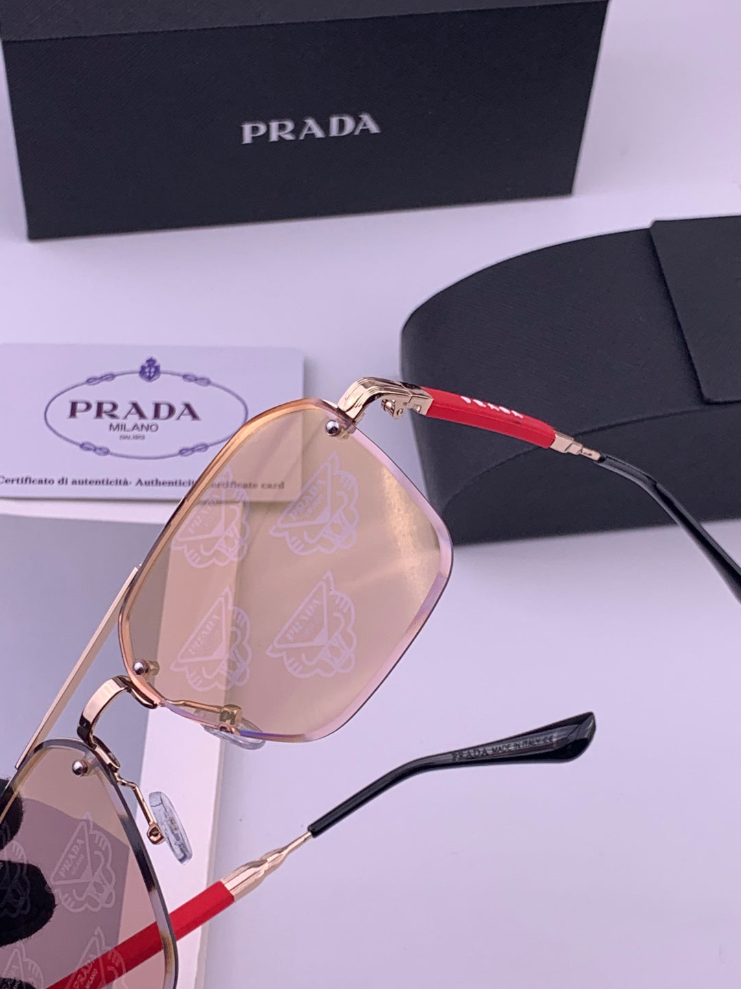 Prada Fashion Red Lens Sunglasses for Men - 449357 - detail image 2
