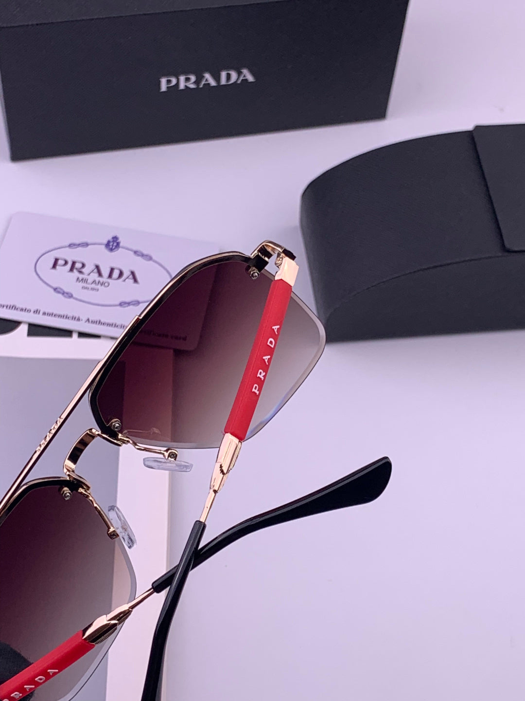 Prada Fashion Black Lens Sunglasses for Men - 449358 - detail image 6