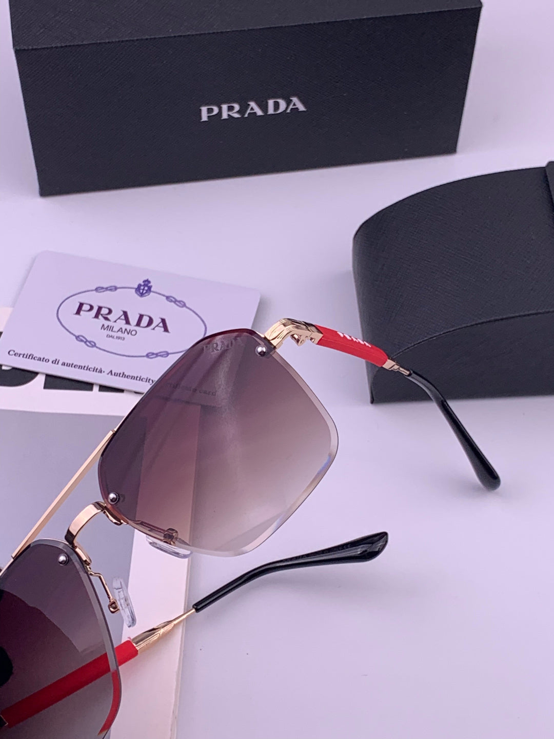 Prada Fashion Black Lens Sunglasses for Men - 449358 - detail image 3