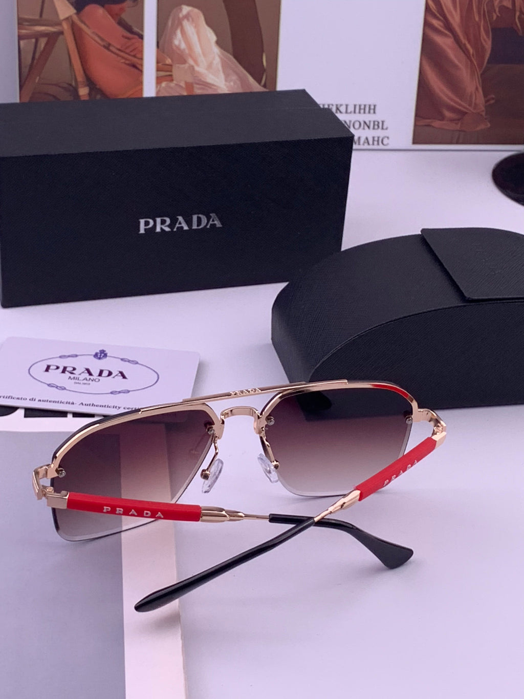 Prada Fashion Black Lens Sunglasses for Men - 449358 - detail image 7