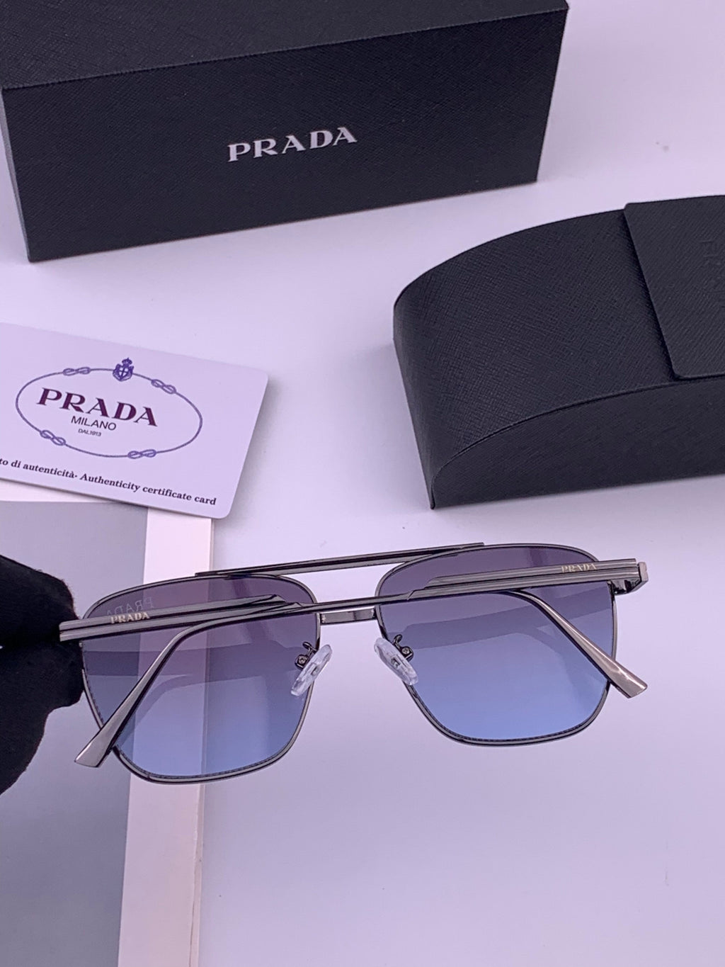 Prada Fashion Blue Lens Sunglasses for Men - 449363 - detail image 6