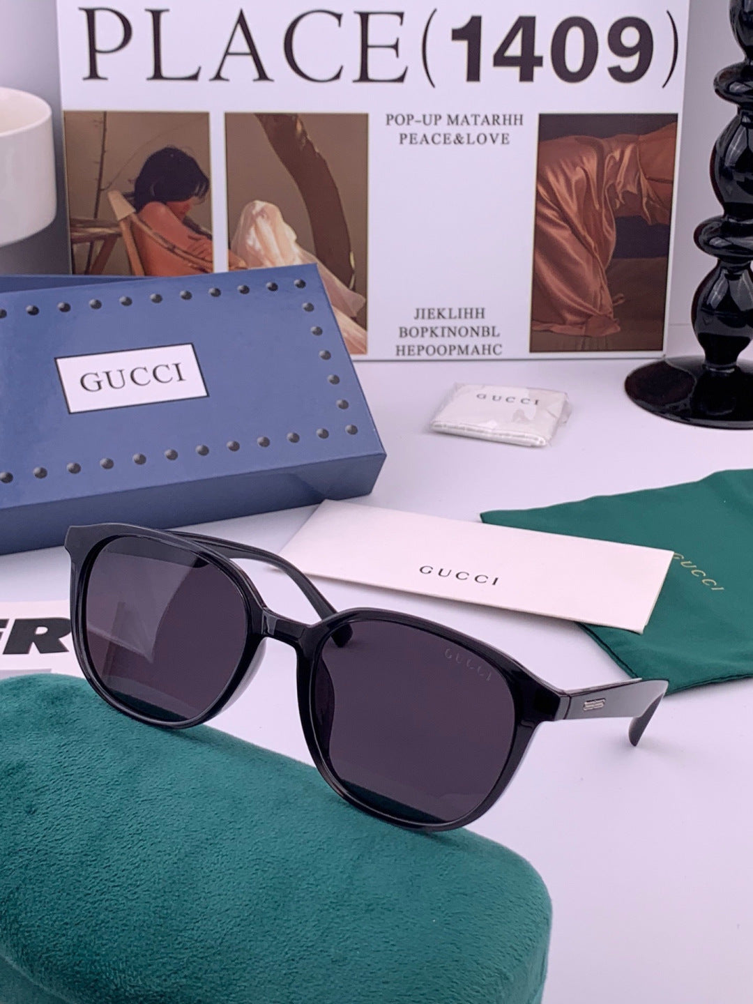 Gucci G4990 Polarized Square Orange Lens Sunglasses for Women - 448688 - detail image 2