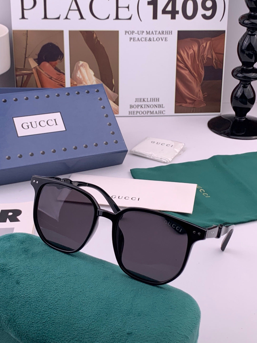 Gucci G0613 Polarized Square Black Lens Sunglasses for Women - 448689 - detail image 3