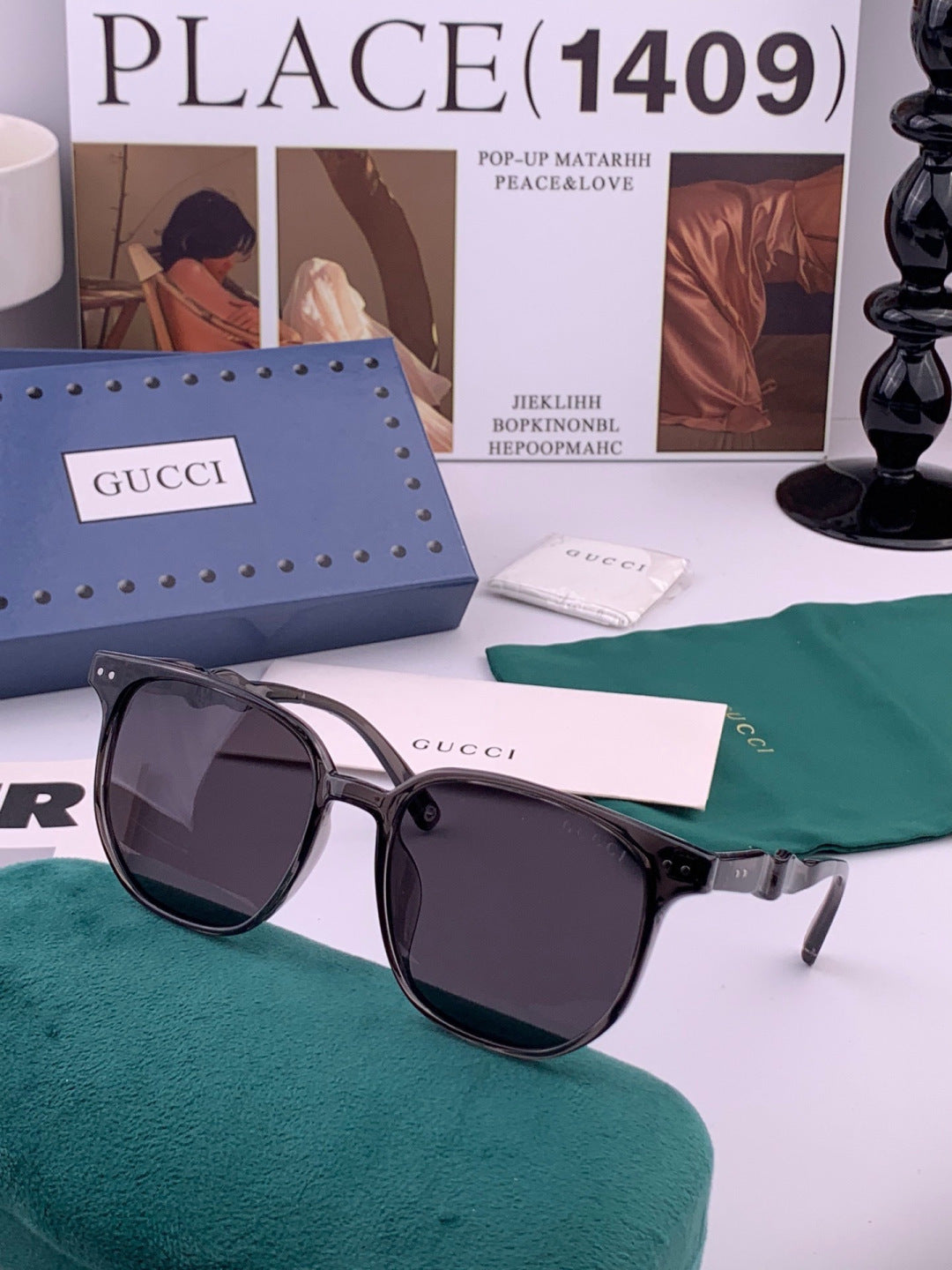 Gucci G0613 Polarized Square Black Lens Sunglasses for Women - 448689 - detail image 4